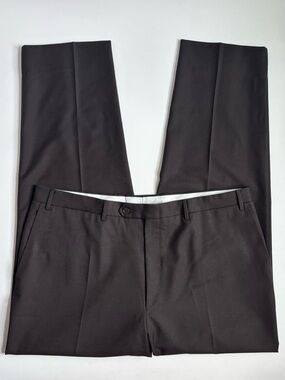 Canali Wool Trouser Dress Pants Chocolate Brown Size 40